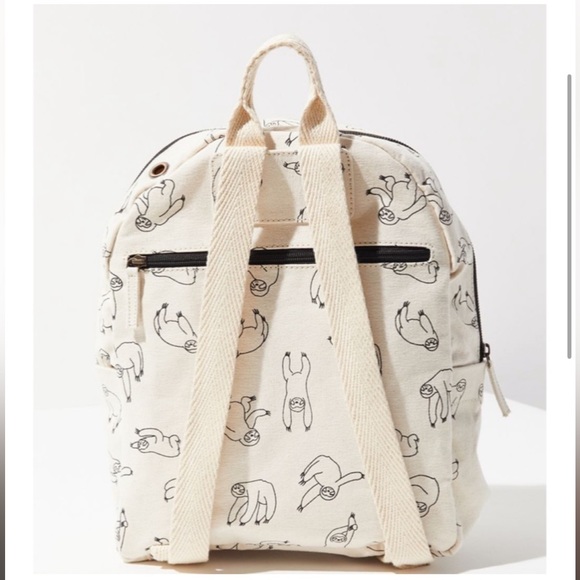 Urban Outfitters Sloth Printed Sketch Canvas Backpack - Picture 2 of 8